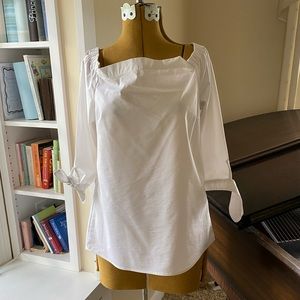 White off the shoulder blouse with button back